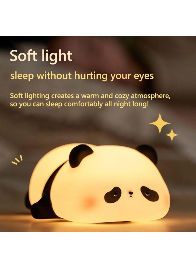 LED Squishy Panda Night Light, Soft Silicone Touch Lamp with 3-Level Dimming, USB Rechargeable Nursery Light for Baby Feeding & Kids Room Decor, Cute Gift - Image 5